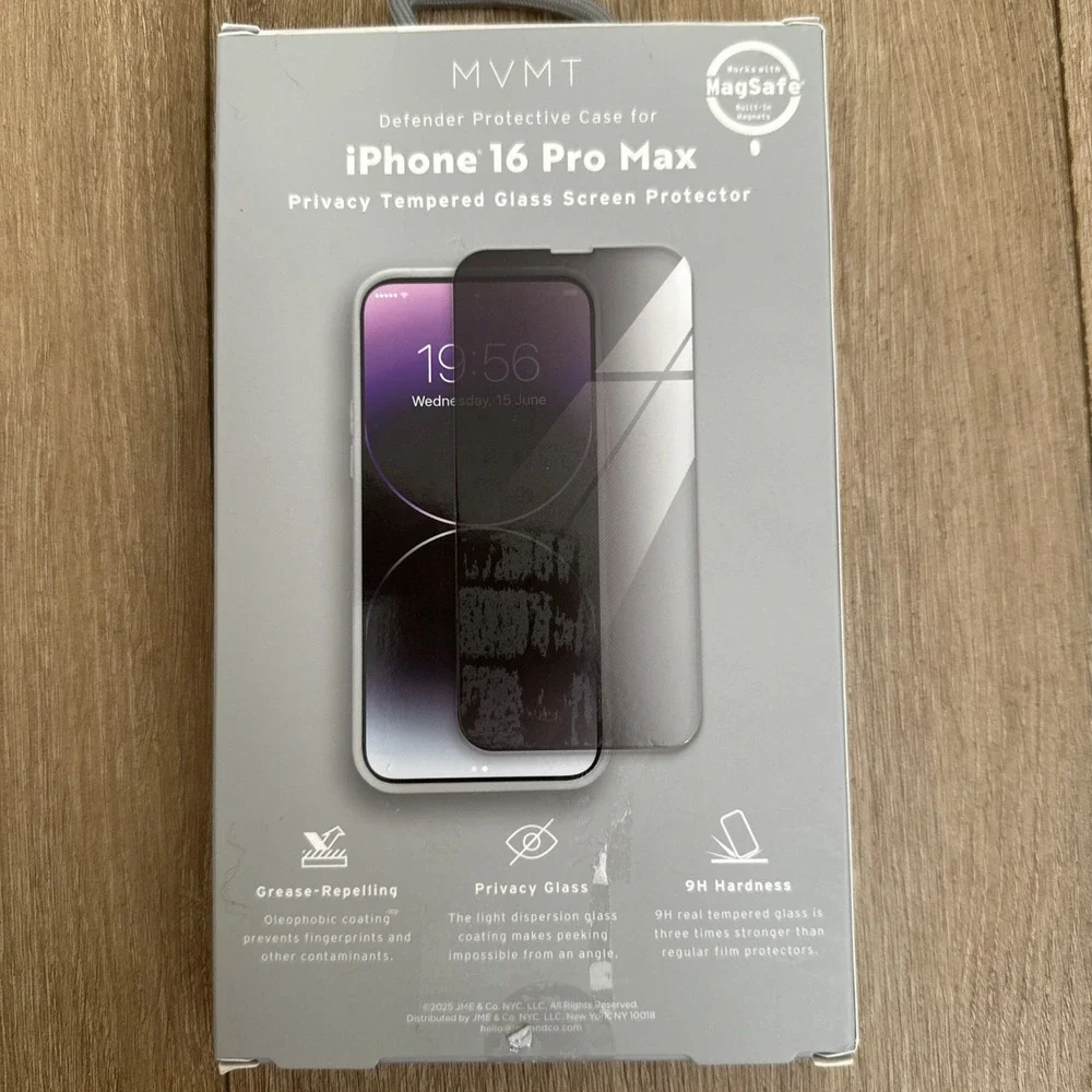 MVMT Defender Iphone 16 Promax‎ Case Magsafe+privacy Glass Screen Protector -NIB